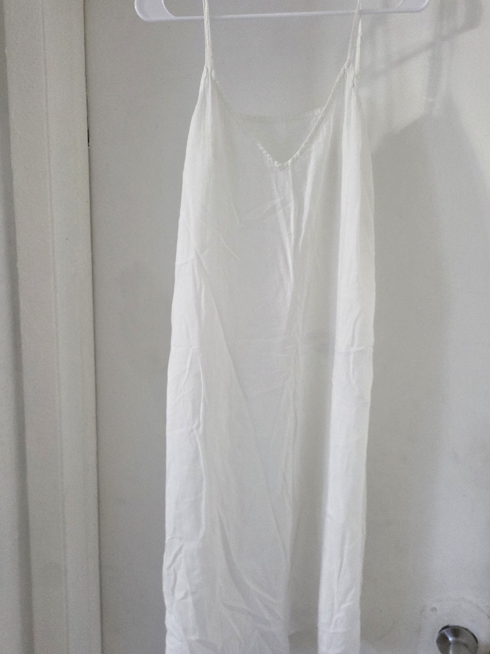 SÚ Luxury Resort Wear White 100% Cotton V-Neck Cami Slip Dress Size S/M